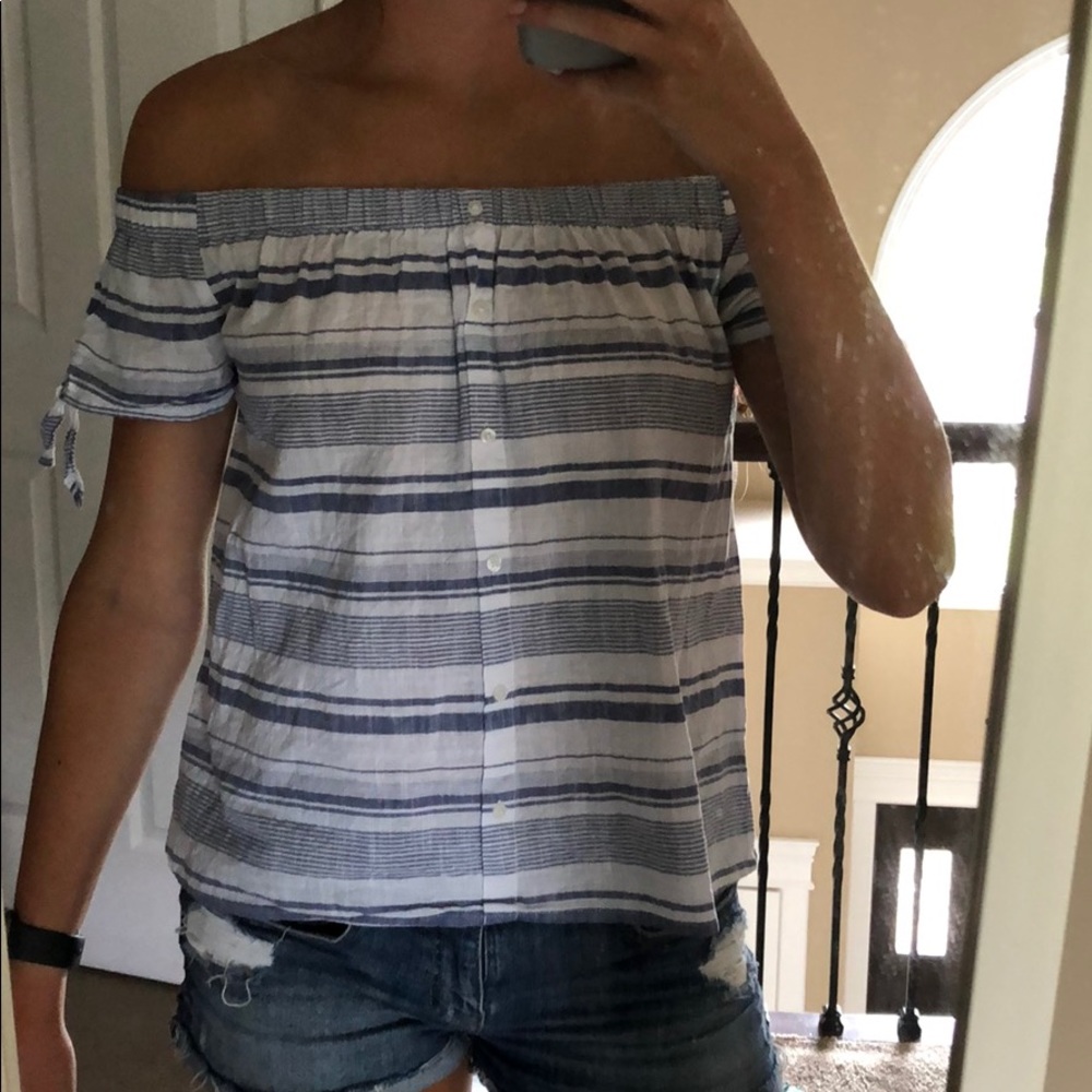 Striped Off The Shoulder Blouse